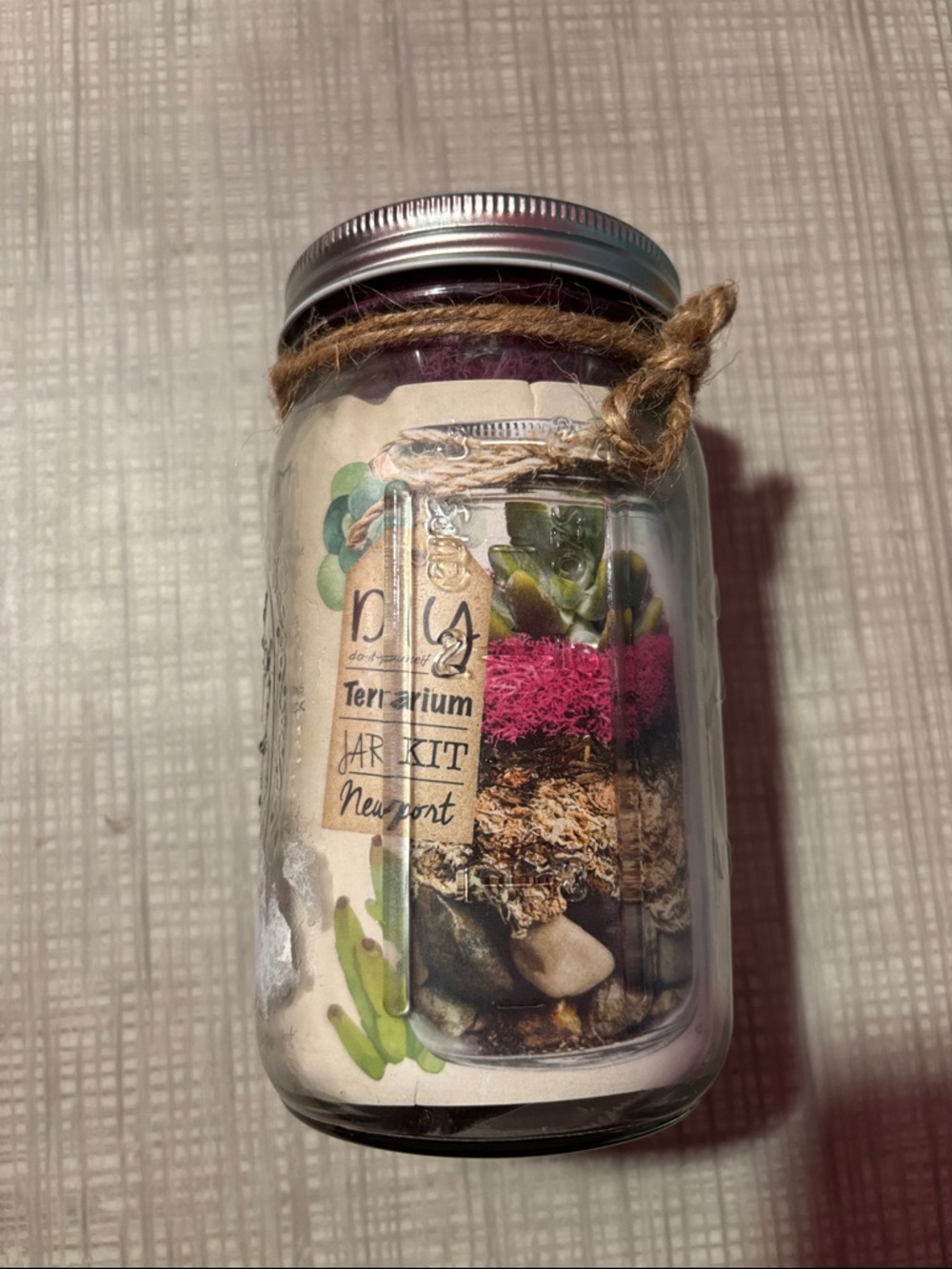 DIY Terrarium Jar Kit - Pink Accent